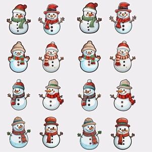 ❄️ 100 Pcs Snowman Stickers Roll – 1 Inch Christmas Holiday Labels Cute Snow ❄️